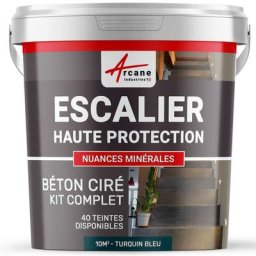 Arcane Industries - Béton Ciré Escalier - Kit complet - 10 m² (en 2 couches) - Turquin Bleu
