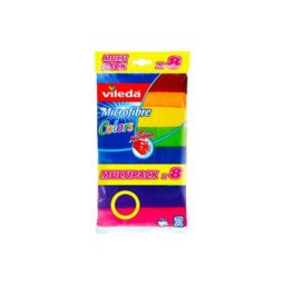 Lot Vileda de 8 Chiffons microfibres colorés multiusage - Multicolore