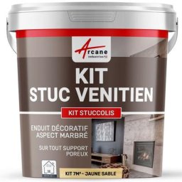 Kit stuc venitien enduit stucco spatulable décoratif kit stuccolis - kit jusqu'à 7 m² - Jaune Sable