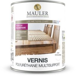 Vernis Polyuréthane Multisupport - 1L - Mat Incolore - Vernis Adapté à Tous Type de Support - Mauler