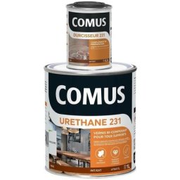 Urethane 231 incolore (b+d) - brillant 1.2L - Vernis polyuréthane bi-composant tous supports Comus