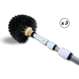 Tête de loup balai brosse boule Manche télescopique aluminium - Quantité x 3 - Tête de loup pro
