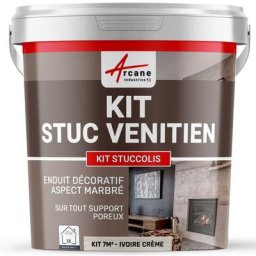 Kit stuc venitien enduit stucco spatulable décoratif kit stuccolis - kit jusqu'à 7 m² - Ivoire
