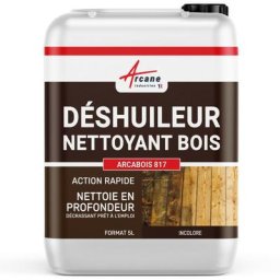 Déshuileur nettoyant bois arcabois 817 : Décrassant, décireur, nettoyant tout support en bois - 5 l