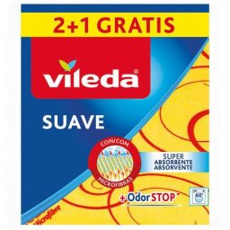 Lot Vileda de 3 Chiffons doux microfibres - Jaune