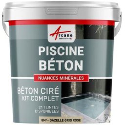 Arcane Industries - enduit piscine béton ciré revetement piscine - 8 m² - Gazelle Gris Rose