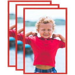 Collage de cadres photo 3 pcs au mur table Rouge 28x35 cm mdf Vidaxl Red