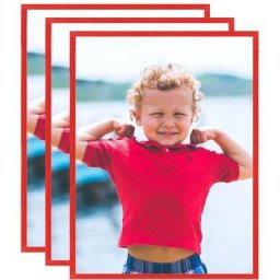 Collage de cadres photo 3 pcs au mur table Rouge 50x60 cm mdf Vidaxl Red