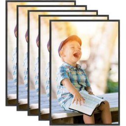 Collage de cadres photo 5 pcs au mur table Noir 70x90 cm mdf Vidaxl Black