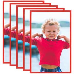 Collage de cadres photo 5 pcs au mur table Rouge 28x35 cm mdf Vidaxl Red