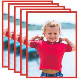 Collage de cadres photo 5 pcs au mur table Rouge 50x60 cm mdf Vidaxl Red