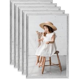 Collage de cadres photo 5 pcs de table Argenté 28x35 cm MDF vidaXL - Argent