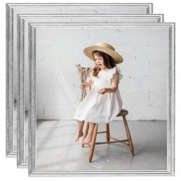 Collage de cadres photo 3 pcs de table Argenté 20x20 cm mdf Vidaxl Argent