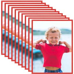 Collage de cadres photo 10 pcs au mur table Rouge 20x25 cm MDF vidaXL - Red