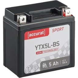 Batterie moto YTX5L-BS 5Ah agm Accurat 12V 100A 113 x 70 x 107 mm Quad