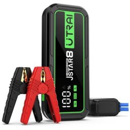Booster Batterie 12V 3000A 74000mWh Portable Jump Starter Display lcd 10L Essence/8L Diesel Torche