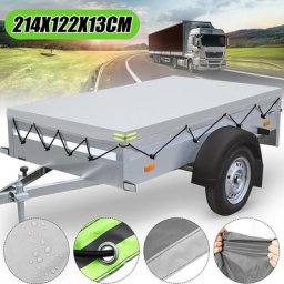 Insma - Bache de remorque 214x122x13cm + ceinture en caoutchouc étanche Gris