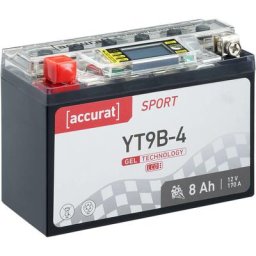 Batterie moto YT9B-4 8Ah Gel Accurat 12V 170 a 150 x 70 x 105 mm Quad