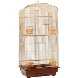Golden Grande Volière pour Oiseaux Cage en Méta pour Canaries Perroquet Perruches Canaris avec 4
