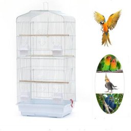 Golden Grande Volière pour Oiseaux Cage en Méta pour Canaries Perroquet Perruches Canaris avec 4