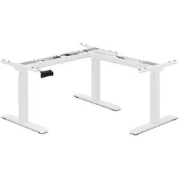 Bureau d'angle réglable en hauteur Cadre de bureau réglable 150 kg Blanc - Blanc