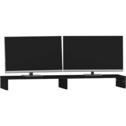 Support d'écran Support pour Moniteur et Rehausseur d'écran 100x27x10 cm Bois de Pin - Noir