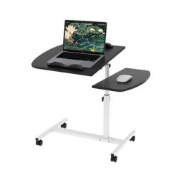 Table de Lit Roulante pour Ordinateur Portable Table Réglable en Hauteur 61,5-96,5cm et Inclinable