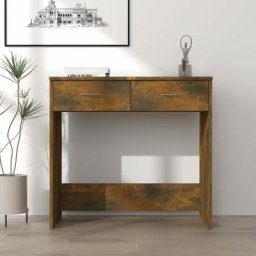 Elegant-Stil Bureau Chêne fumé 80x40x75 cm Bois d'ingénierie,pour Salon/Jardin,Montage facile,20,1