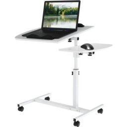 Table de Lit a Roulette, Hauteur Ajustable Laptop Support de Souris Séparé, Bureau Debout Mobile 60