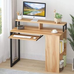 Tribesigns - Bureau Informatique,Table d'Ordinateur avec 4 Cube Etagères Bibliothèque et Porte