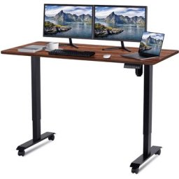 Devoko - 160CM Bureau debout réglable en hauteur avec moteur électrique, bureau d'ordinateur,