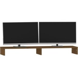 Support d'écran Support pour Moniteur et Rehausseur d’écran 100x27x10 cm Bois de Pin - Brun Miel