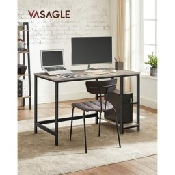 Vasagle Bureau informatique, Table d'étude, avec étagère à 2 niveaux à gauche ou à droit, pour