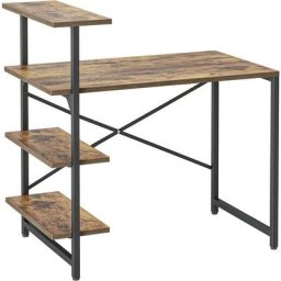 Petit Bureau d'ordinateur Informatique 100*50 cm - pc Gaming Table Stable avec Etagères 3 Niveaux,