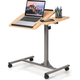 Relax4life - Table de Lit pour Ordinateur Hauteur Réglable 64x45x64-95CM avec 4 roulettes Tablette