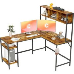Bureau d'angle en Forme l - 150*120 cm Bureau d'Ordinateur Table pc Bureau avec 1 Armoire et 2