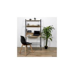 Bureau avec étagères 81,5x48x160 cm noir et naturel
