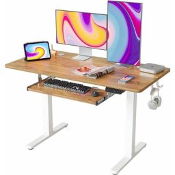 Bureau Assis Debout Électrique avec Plateau Clavier - 120*60cm Bureau Table Debout Réglable en