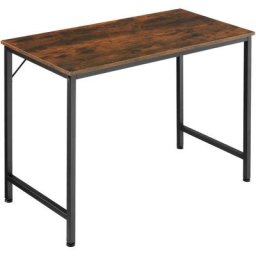 Table de bureau Jenkins - Bureau, table de travail, table de bureau - 100 cm - bois foncé industriel