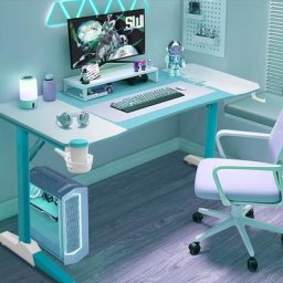 Devoko - Bureau Gaiming Bureau Gamer Informatique Table avec Porte-Boisson et Porte-Casque,140 cm