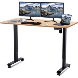 Devoko - 160CM Bureau debout réglable en hauteur avec moteur électrique, bureau d'ordinateur,
