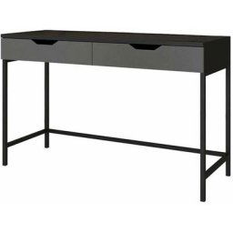 Bureau informatique industriel panneaux particules et acier 2 tiroirs greta noir