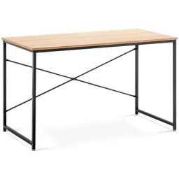 Table d'Ordinateur Bureau Table de Travail À Domicile Bureau PC MDF Fer 12060cm - Noir, Bois