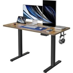 Bureau Assis Debout Électrique - 120*60 cm Bureau Table Debout Réglable en Hauteur Acier T Pieds