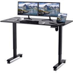 Devoko - 160CM Bureau debout réglable en hauteur avec moteur électrique, bureau d'ordinateur,