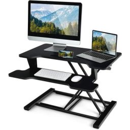 Poste de Travail Assis-Debout, Bureau d'Ordinateur Portable Reglable en Hauteur, Idéal pour Bureau