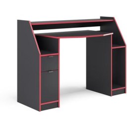 Table d'ordinateur ""Joel"" 123cm Noir/Rouge Vicco