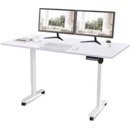 Devoko - 160CM Bureau debout réglable en hauteur avec moteur électrique, bureau d'ordinateur,