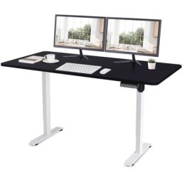 Devoko - 160CM Bureau debout réglable en hauteur avec moteur électrique, bureau d'ordinateur,