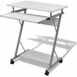 Bureau d'ordinateur compact avec plateau à clavier Blanc vidaXL - Blanc